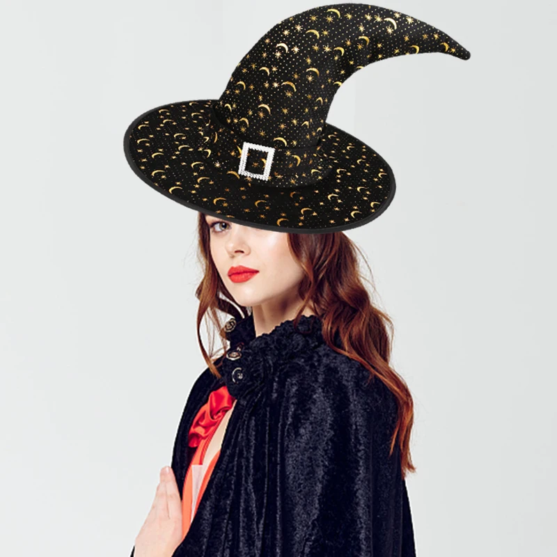 Adult Kids Children Witch Hats Masquerade Ribbon Wizard Hat Cosplay Halloween Costume Accessories Party Hats Fancy Dress Decor