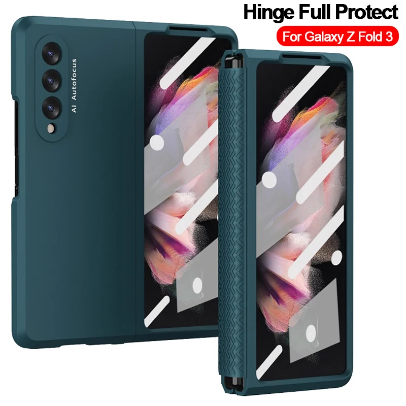 Чехол Z Fold с 3 петлями и передним экраном стеклянная пленка для Samsung Galaxy складной