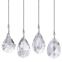 H& D 4 шт. хрустальные призмы кулон окно Висячие Suncatcher Декор потолочный вентилятор вытяжной цепи удлинитель с шаровой цепью Разъем подарок