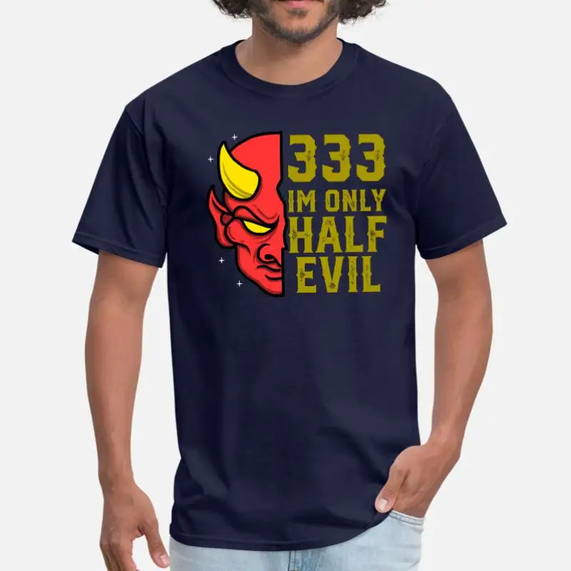 Стиль Devil 333 Half Evil костюм для хеллоуина футболка из хлопка с круглым вырезом потрясающая футболка большого размера S-5xl однотонная одежда в стиле хип-хоп