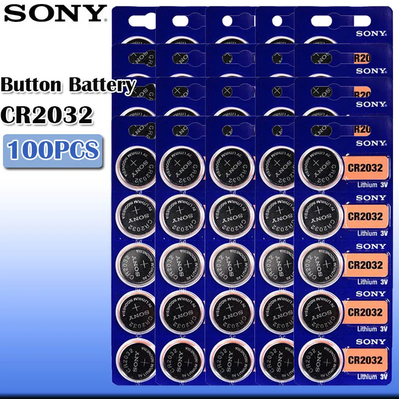 

100pcs/lot sony CR2032 3V 100% Original Lithium Battery For Watch Remote Control Calculator CR2032 button cell coin batteries