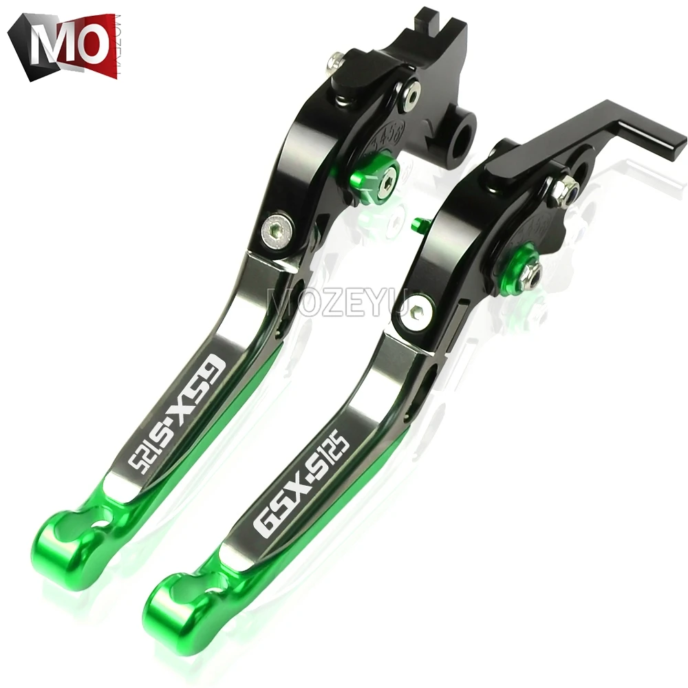 Black Titanium Green Мотоцикл с ЧПУ Регулируемые Складные Выдвижные тормозные рычаги сцепления для Suzuki GSX-S125 GSXS125 GSXS GSX-S 125/ABS - Цвет: Black Titanium Green
