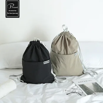 

P. Travel Outdoor Travel Nylon Backpack Waterproof Sports Drawstring Drawstring Bag Folding Backpack Customizable