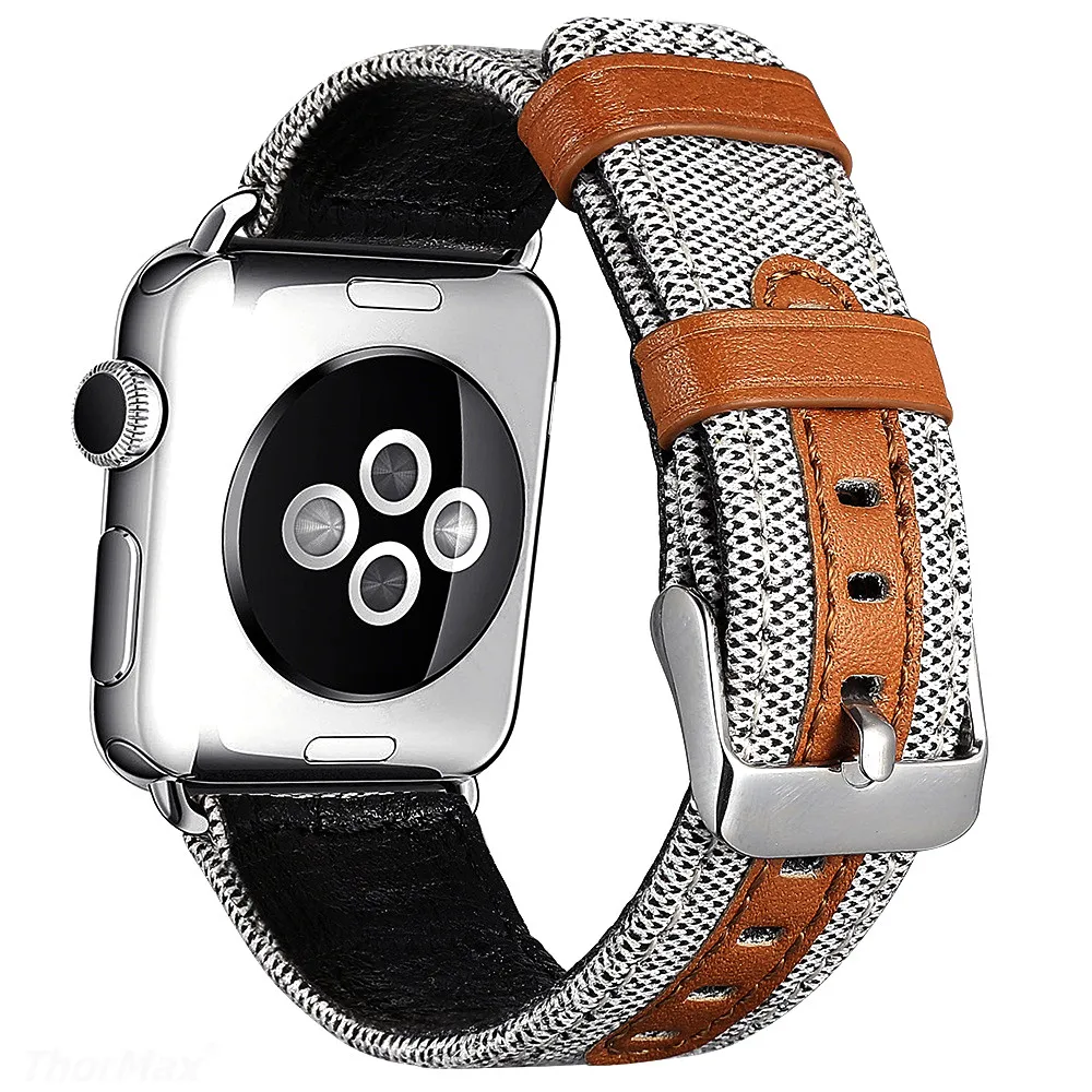 Для Apple Watch 5 ремешок 40 мм 44 мм спортивный хороший кожаный тканевый браслет для мужчин/девочек для iwatch серии 4 3 38 мм 42 мм