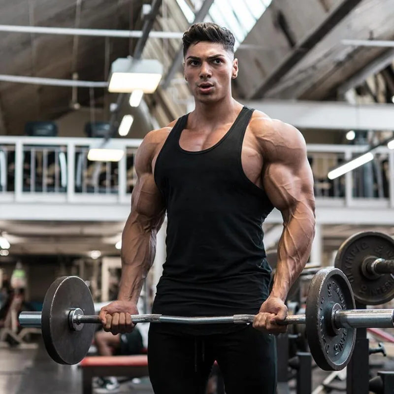 Brand Gym Sleeveless Shirt Solid Cotton Clothing Tank Tops Workout Muscle Men Fitness Bodybuilding Stringer Mens Sporting Vests