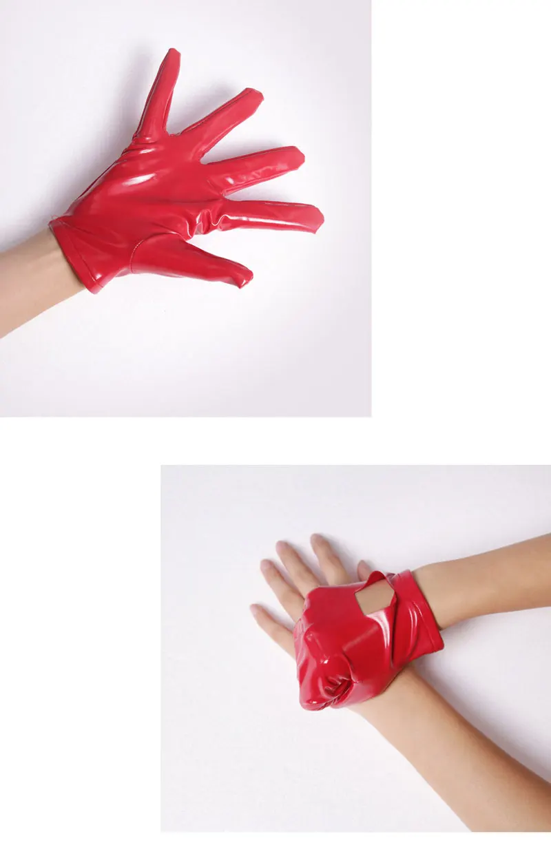 Сексуальная ПВХ блестящая перчатка латексная искусственная кожа выдалбливают панк-перчатки сексуальный хип-поп Джаз наряд варежки Косплей костюмы Аксессуары F17