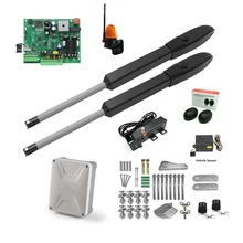 Ouvre porte automatique robuste PKM C026, bras droits Turbo linéaire double fort, Kits complets de couleur noir et argent