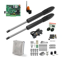 Ouvre porte automatique robuste PKM C026, bras droits Turbo linéaire double fort, Kits complets de couleur noir et argent 