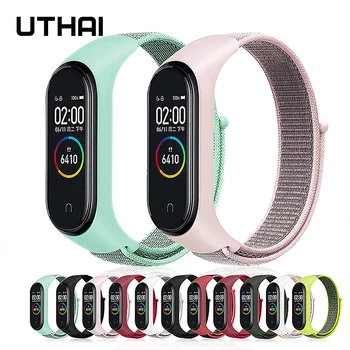 

UTHAI P87 Nylon Strap for Xiaomi Mi band 4 3 replaceable Bracelet Mi band4 band3 Sports Wristband Breathable Bracelet