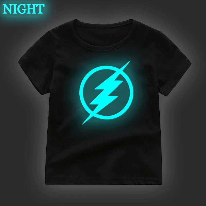 Модные светящиеся футболки с супергероями для мальчиков и девочек детская одежда футболка Топы с короткими рукавами для мальчиков и