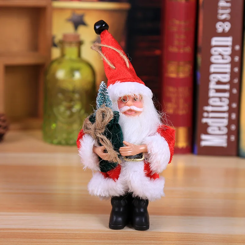 Большие размеры Рождественские куклы выдвижной Санта-Клаус снеговик лося игрушки рождественские фигурки Рождественский подарок для ребенка красный орнамент с рождественской елкой