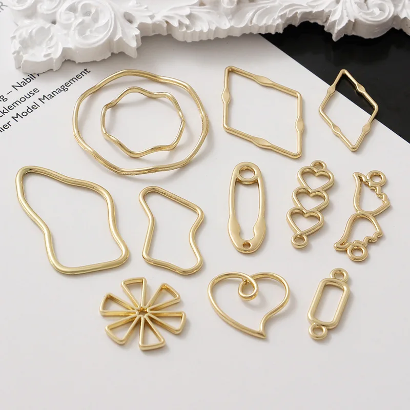 

10pcs Baroque Wings Peach Heart Circle Pin Pendant Earring Necklace Bracelet Making DIY Fashion Jewelry Accessories