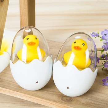 

US EU Plug Cute Yellow Duck LED Night Light Sensor Control Dimmable Wall Lamp Remote Control For Home Bedroom Baby Children Kids