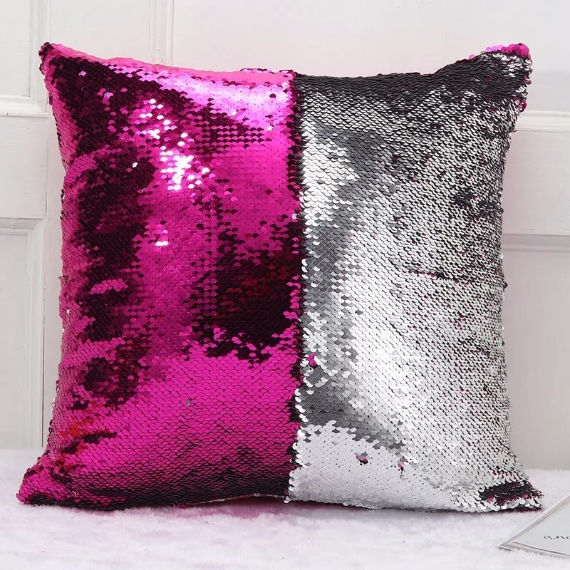 

Super Shining Magical Mermaid Cushion Cover with Sequins Reversible Color Changing Pillow Case Pillow Cover for Seat Car