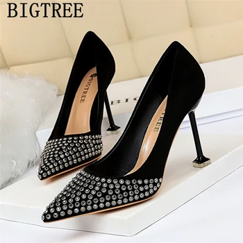 

Pumps Women Shoes Stiletto Heels Diamond Heels Black High Heels Bridal Shoes Fashion Bigtree Shoes Escarpins Sexy Hauts Talons