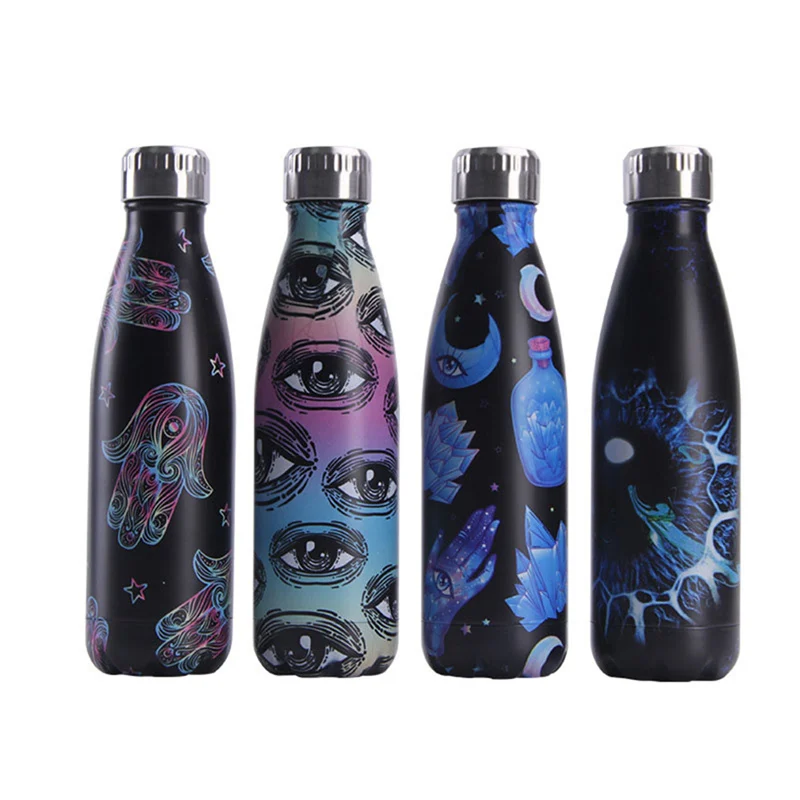

Design Water Bottle Eye Hand Printed Eco Friendly Stainless Steel Thermos Flask Insulated Cold Hot Cup Coffee Bike Drink Bottle