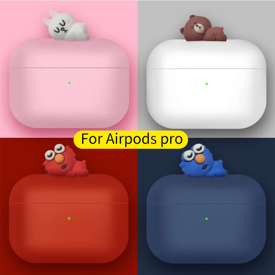 Милый DIY 3D мультяшный Кролик Медведь силиконовый чехол для Apple Airpods Pro Чехол Bluetooth чехол для наушников для AirPods 3 Аксессуары Чехол