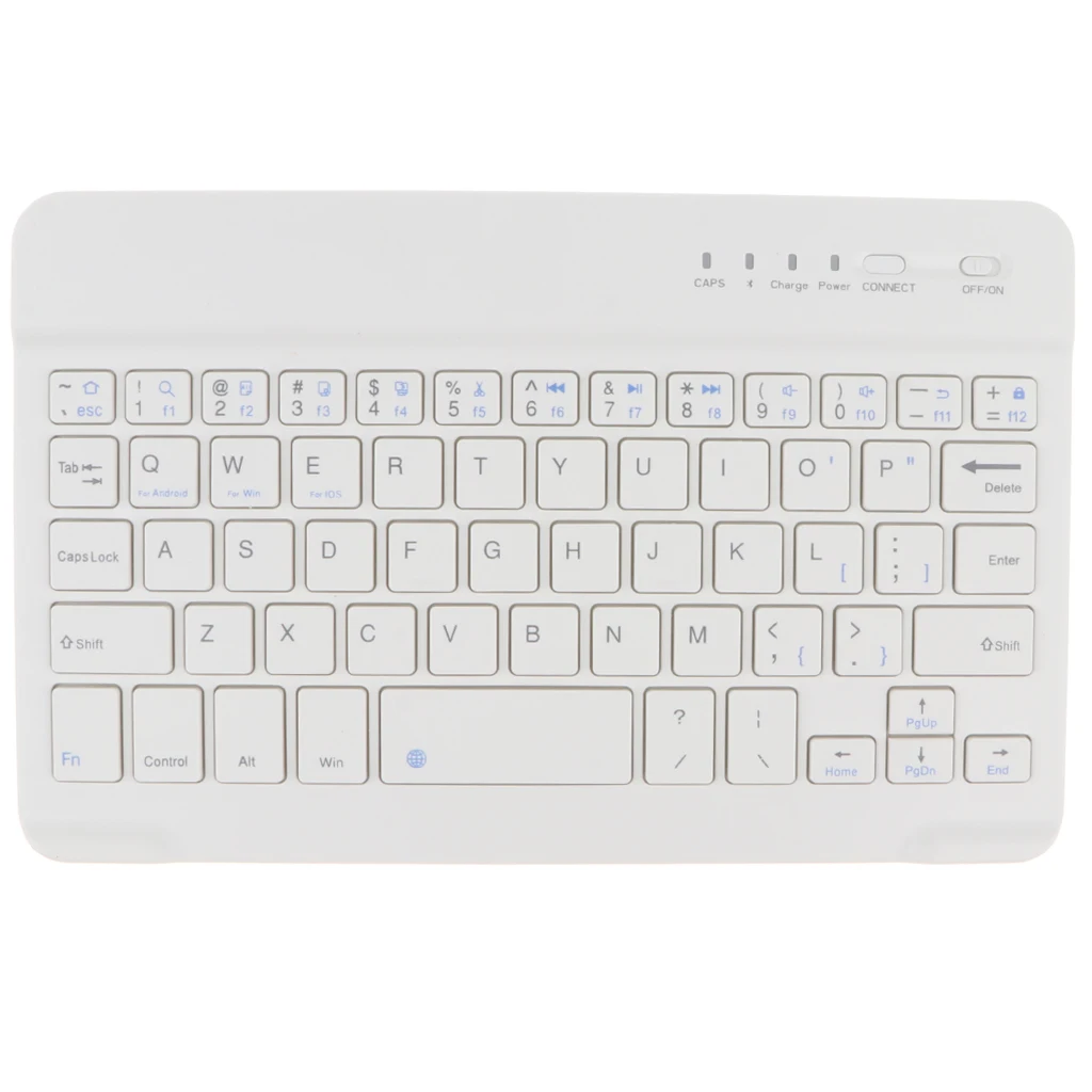 

Universal Slim Portable Wireless Bluetooth Backlit Keyboard with Built in Rechargeable Battery White For iMac iPad Android Phone