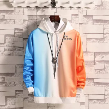 

Hip Hop Gradient Printed Fleece Hoodies Men Women Casual Hooded Streetwear Sweatshirts Autumn Winter Harajuku Male Tops Funny