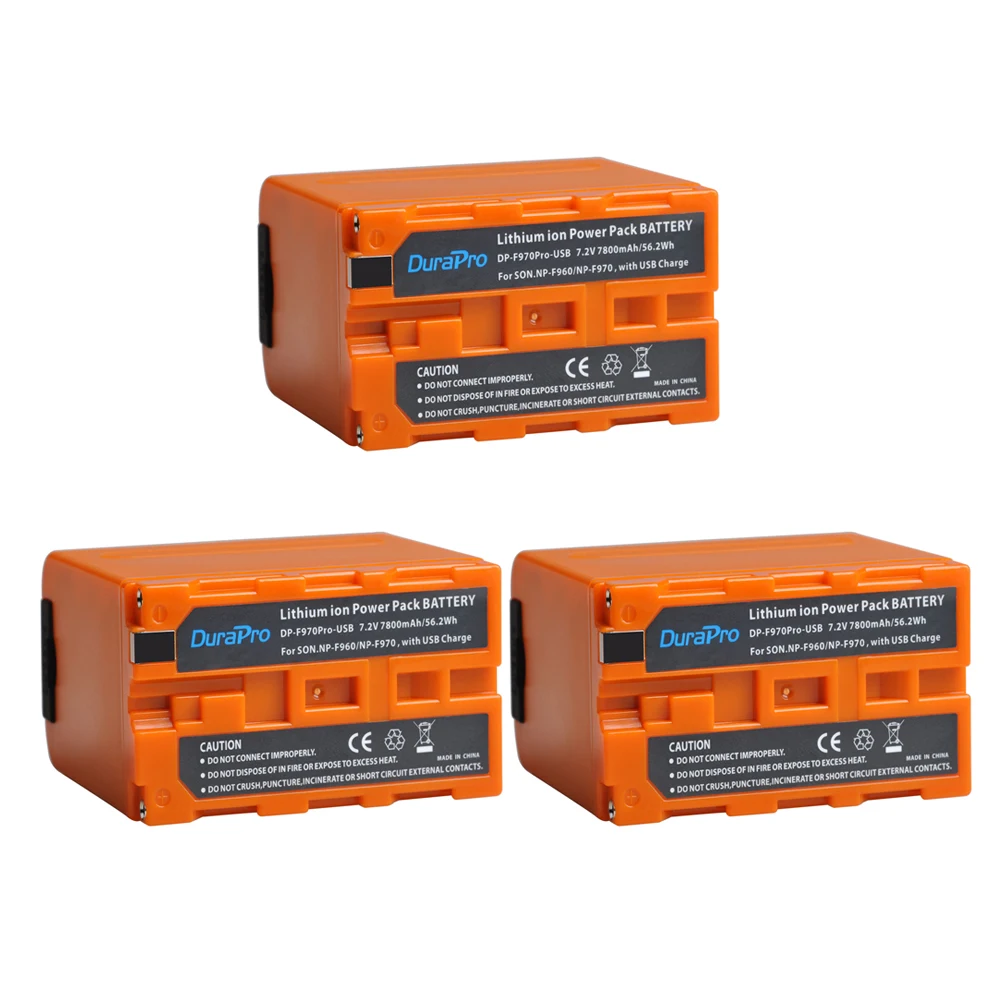 3 Battery 7800 мАч NP-F960 NP-F970 батарея с usb зарядным портом светодиодный индикатор питания для SONY F960 F550 F570 F750 F770 MC1500C 190P - Цвет: 3 Battery