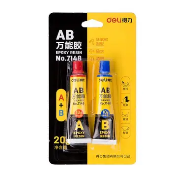 

Deli 7148 Epoxy Resin AB Glue Transparent Strong Plastic Metal Viscosity High Mold Universal Glue Glue 20g T5K1