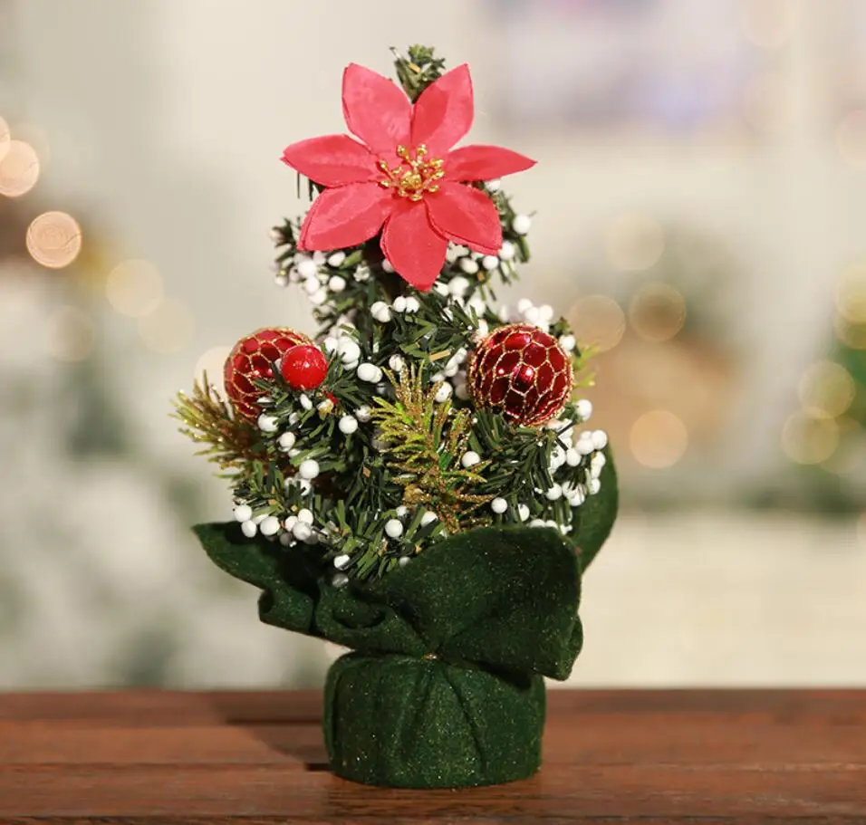 Фиолетовый New Mini Christmas Tree Small Tree Christmas Table Decoration Christmas Car Interior Accessories Living Room Bedroom Ornaments - Название цвета: Фиолетовый