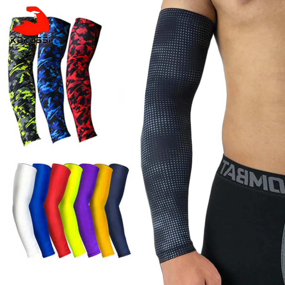 KoKossi-Mangas de brazo de secado rápido, protección UV, Codera de baloncesto, Fitness, deportes, ciclismo