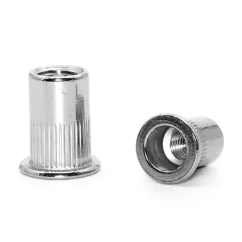 

50Pcs/set M3 M4 M5 M6 M8 304 Stainless Steel Rivnut Flat Head Threaded Rivet M7DA
