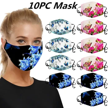 

10PC Washable Mask Butterfly Printed Windbreak Seamless Outdoor Riding Quick-drying Keep Mask Breathable masque en tissu