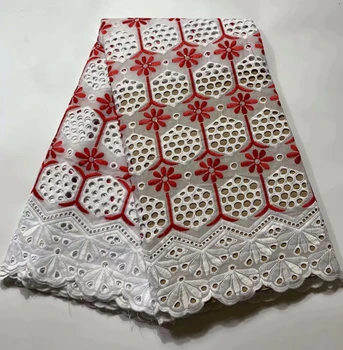 

High Quality Swiss Voile Laces Switzerland Emboridery Orange African Dry Cotton Lace Fabric 2019 Nigerian Man Voile Lace