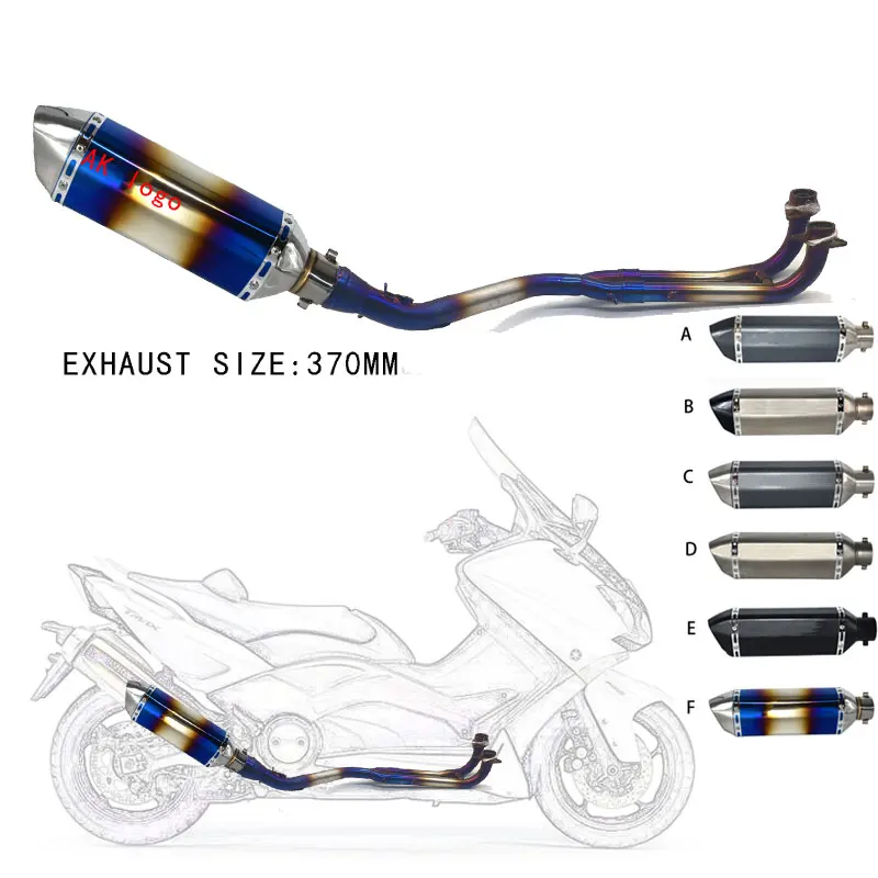 С 370 мм выхлопной полной системой для Yamaha T-max Tmax 500 530 2001- tmax530 tmax500 с выхлопной - Цвет: EP01-F