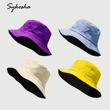 Хит, двухсторонняя фиолетовая Рыбацкая Кепка Harajuku, мужская и женская шапка в горшке, модная Корейская Кепка для отдыха, туризма, вечерние кепки