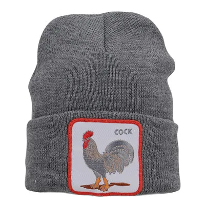 Gray chicken Evrfelan модная осенняя и зимняя вязаная шапка унисекс Милая шапка в виде животного Женская и мужская вязаная шапка для папы зимняя Гибкая шапка - Цвет: Gray chicken