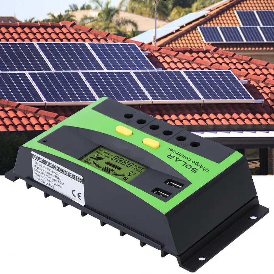30A 48V солнечный регулятор заряда IP32 PWM контроллер солнечной зарядки 28-10AWG Регулятор солнечной панели