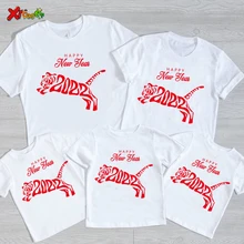 

Happy New Year 2022 Family Matching Clothes Holiday Look Father Mother Kids Tshirts Baby Rompers New Year's Party Outfits Tops