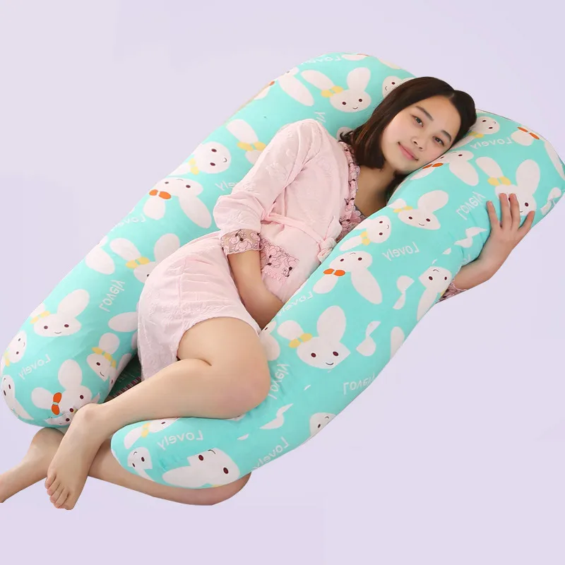 IMBABY u-образная хлопковая Подушка для беременных подушки для кровати постельное Белье для сна сбоку Подушка для беременных - Цвет: G Bunny