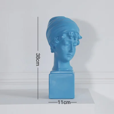 Girl-Blue Скандинавский эскиз Аватар цветная статуя смоляная фигура абстрактная скульптура офисная винтажная домашняя Декорация Аксессуары для дома реквизит - Цвет: Girl-Blue