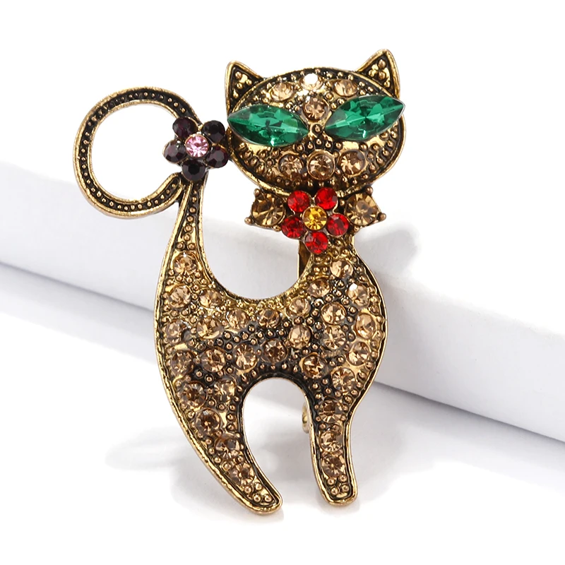 H640294X彩钻古金猫咪胸针 (4)