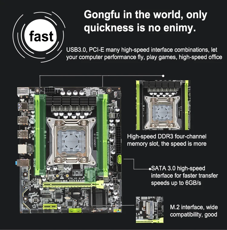 X79 материнская плата LGA 2011 M.2 NVME поддержка 64 ГБ памяти X79-V2.81A материнская плата SSD suporte ECC REG процессор Xeon E5 X79