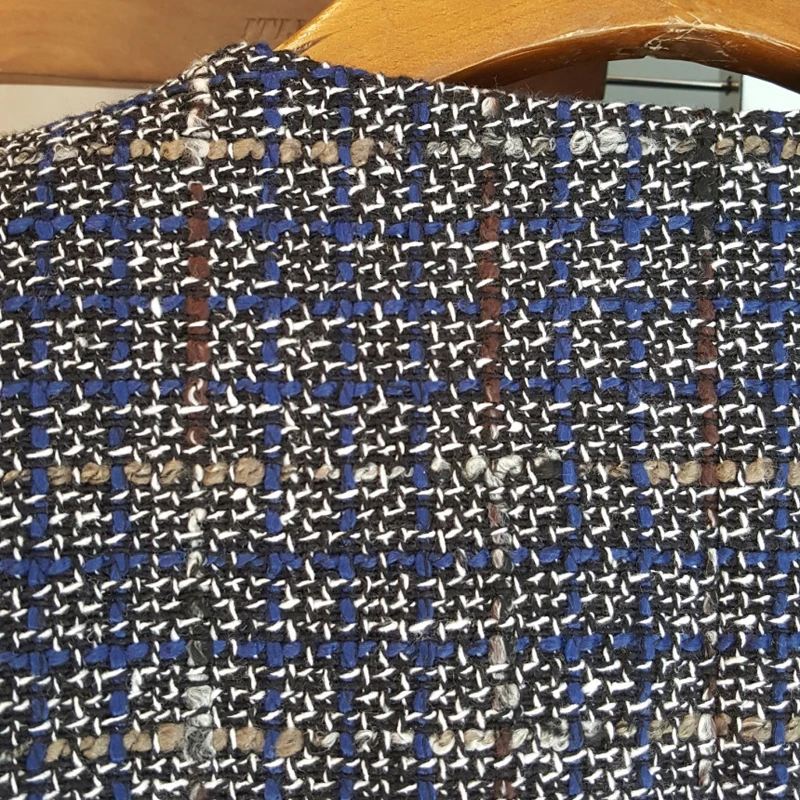Клетчатый лоскутный блейзер с кисточками для женщин с длинным рукавом и пуговицами, повседневный Модный женский костюм, осенняя Новинка