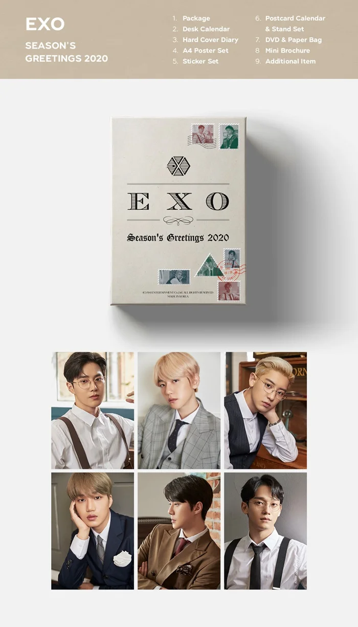 [MYKPOP]~ Официальный~ EXO сезонные поздравления, коллекция фанатов KPOP-SA19121910