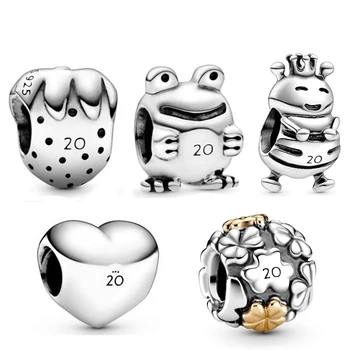 

NEW 2020 100% 925 Sterling Silver 20th anniversary Limited Edition Charm Fit Diy Women Original Bracelet Fashion Jewelry Gift