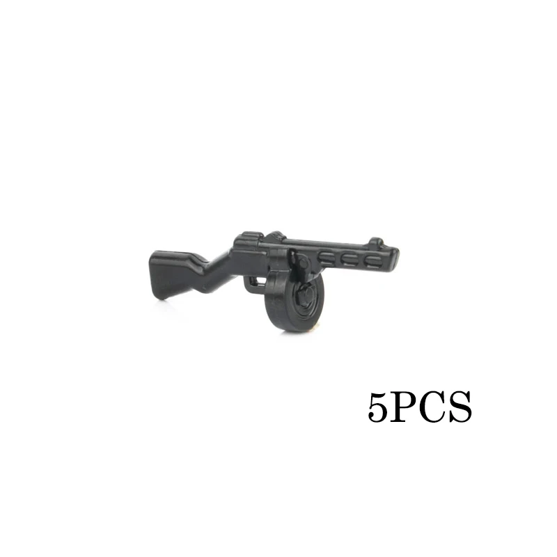 5PCS-ppsh WW2 военная армия советские солдаты фигурки оружие строительные блоки Вторая мировая война Россия шлем части Аксессуары Кирпичи игрушки для детей - Цвет: 5PCS-ppsh