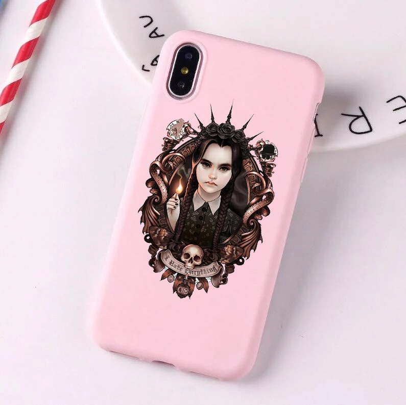 Среда Addams семейный цветной Мягкий силиконовый чехол для телефона iphone 6/6s, 6 Plus/6s Plus, 7/8, 7 Plus/8 Plus, X, XS, XR, XSMax