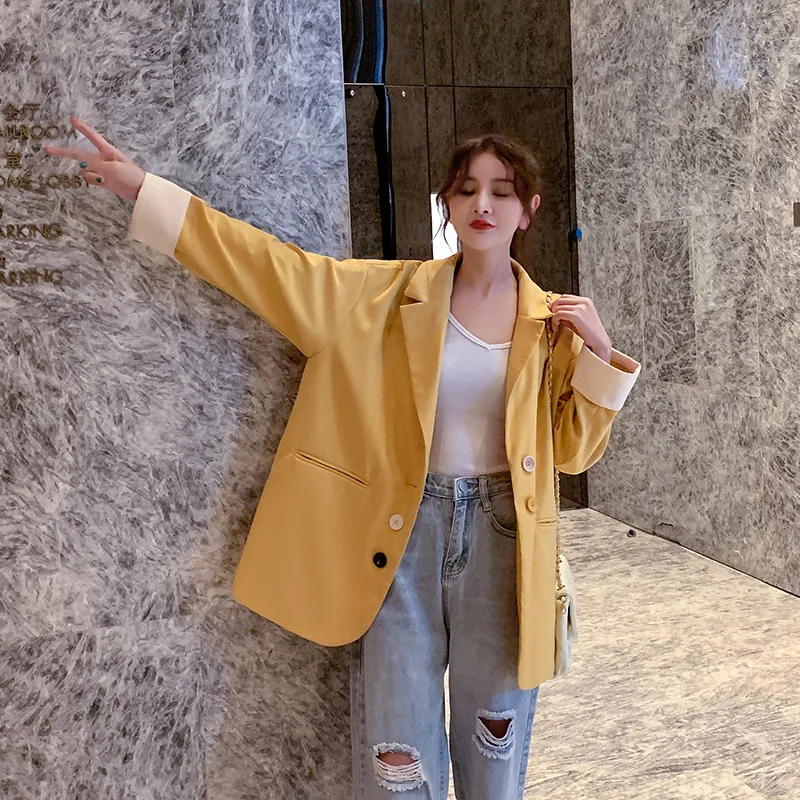 

Autumn And Winter WOMEN'S Dress Green Suit Jacket Women's Spring And Autumn Casual Suit 2019 Online Celebrity British Style Kore