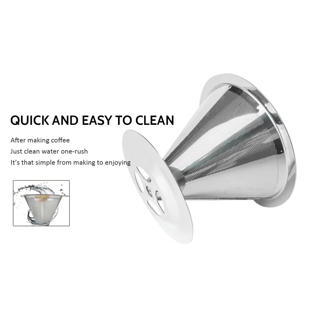 Stainless Steel Coffee Filter Holder Pour Over Mesh Tea Dripper Cup Vividly NEW