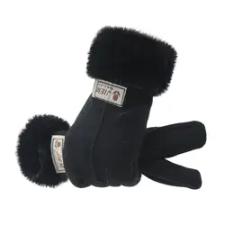 Новые модные женские перчатки зимние Нескользящие эластичные манжеты мягкие льняные перчатки 9,4
