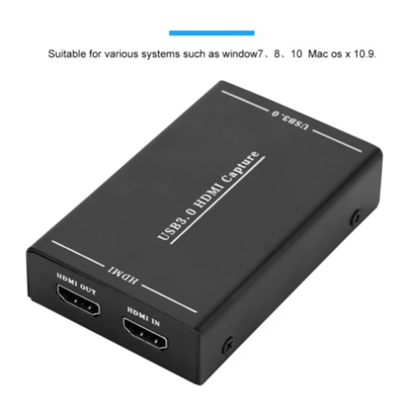 USB 3,0 HDMI адаптер для видеозахвата, коробка для записи, адаптер для Windows 7 8 10 HD видеозахвата