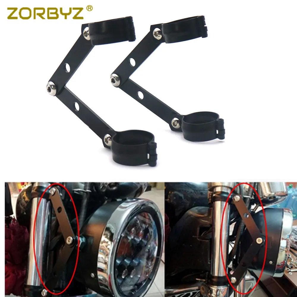 ZORBYZ черный 34 мм-60 мм металлический Регулируемый индикатор фары Монтажный кронштейн вилки для Harley Кафе Racer Bobber Chopper на заказ