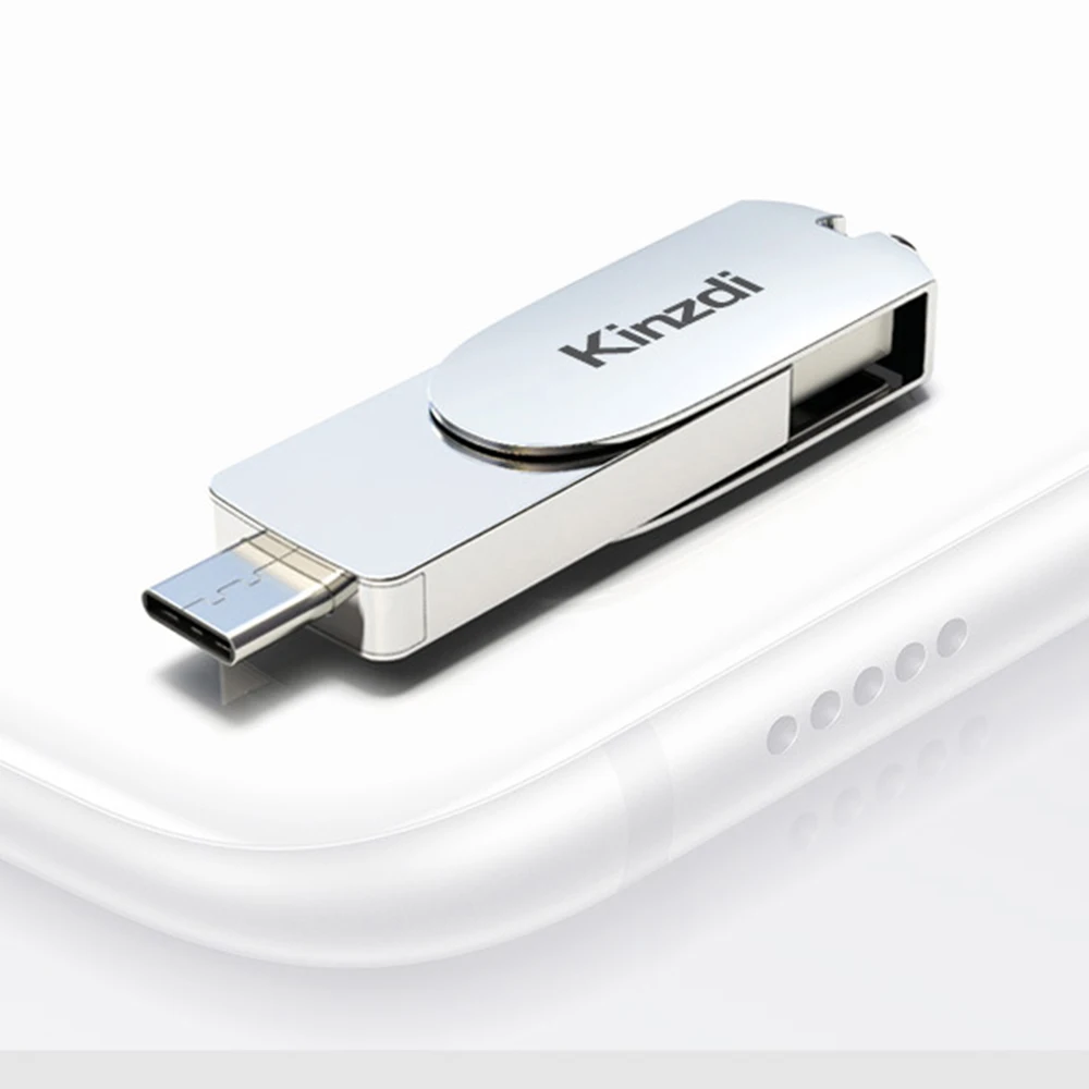 Флеш-накопитель USB 3,0 2в1 type-C телефон компьютер u-диск портативный 32 Гб 64 Гб 128 ГБ 256 Гб карта памяти флэш-диск-серебро, розовое золото - Цвет: Silver 32GB